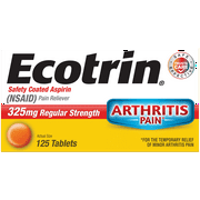 Ecotrin Regular Strength Safety Coated Aspirin, Arthritis Pain, 125 Tablets