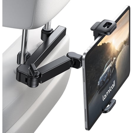 MM Car Headrest Tablet Holder - [3 in 1 Extension Arm] Adjustable Tablet Car Mount for Back Seat, Gifts Road Trip Essentials for Kids, for 4.7-11" Devices, iPad Pro, Galaxy, Fire, Mother's Day