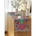 thumbnail image 5 of Table Runner 72 Inches Long for Kitchen Dining, Colorful Ethnic Dresser Scarf Farmhouse, Dining Table Decorations for Wedding/Parties, National Modern Geometric Red Green 13 x 72 In, 5 of 8
