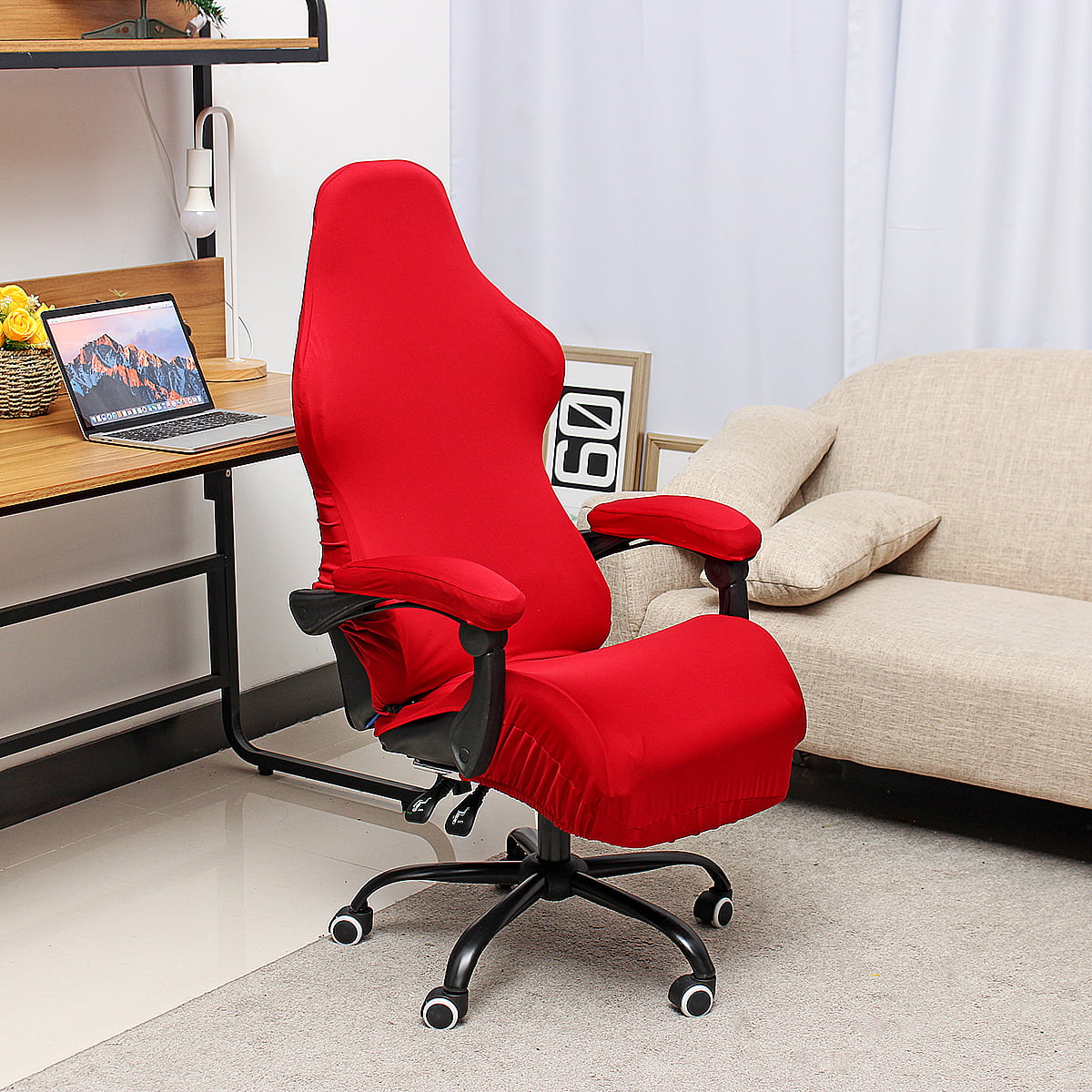 Stretch Spandex Comfortable Soft Chair Cover Computer Office Desk Slipcovers 