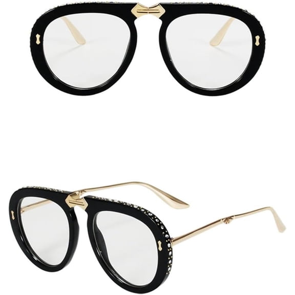 Vintage folding sunglasses women crystal oversize clear eyeglasses sun glasses men shades