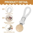 thumbnail image 3 of Uxcell 5 Pcs Clips para Toallas de Té con Lazo de Algodón para Colgar, Ganchos de Toalla de Metal de 4.3 Pulgadas, Perchas Multipropósito para Hogar Cocina Baño, Blanco (Madera), 3 of 7