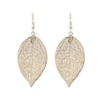 thumbnail image 1 of EeaseMX 1 par de elegantes pendientes de hoja dorados, nuevo diseño, aretes huecos bohemios, joyería para mujer, 1 of 7