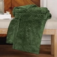 thumbnail image 6 of BNM Fleece Diamond Fluffy Blanket, Throw XL, Green, 6 of 7