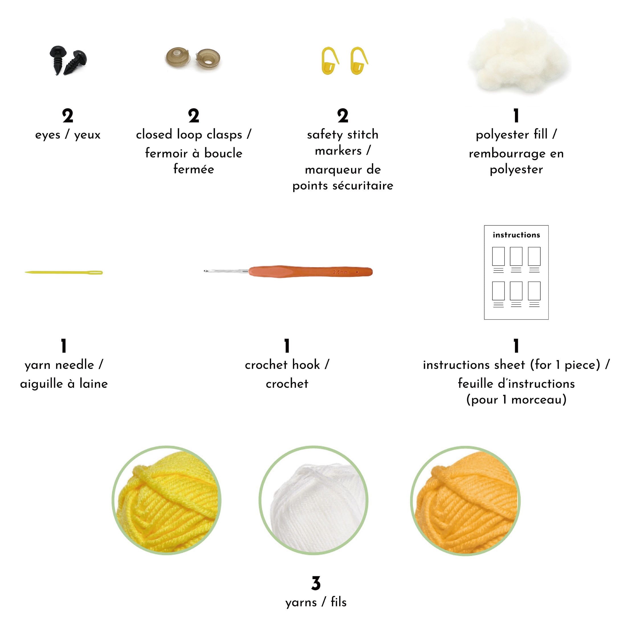 UNIQUE CREATIV CRAFT Crochet Kit – Chicken, 1 pc, Age 8+, Intermediate, 14×13×14 cm, CROCHET KIT CHICKEN