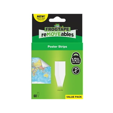 FrogTape reMOVEables Poster Strips, 60 Mounting Strips, 0.5 lbs. Max Per Strip