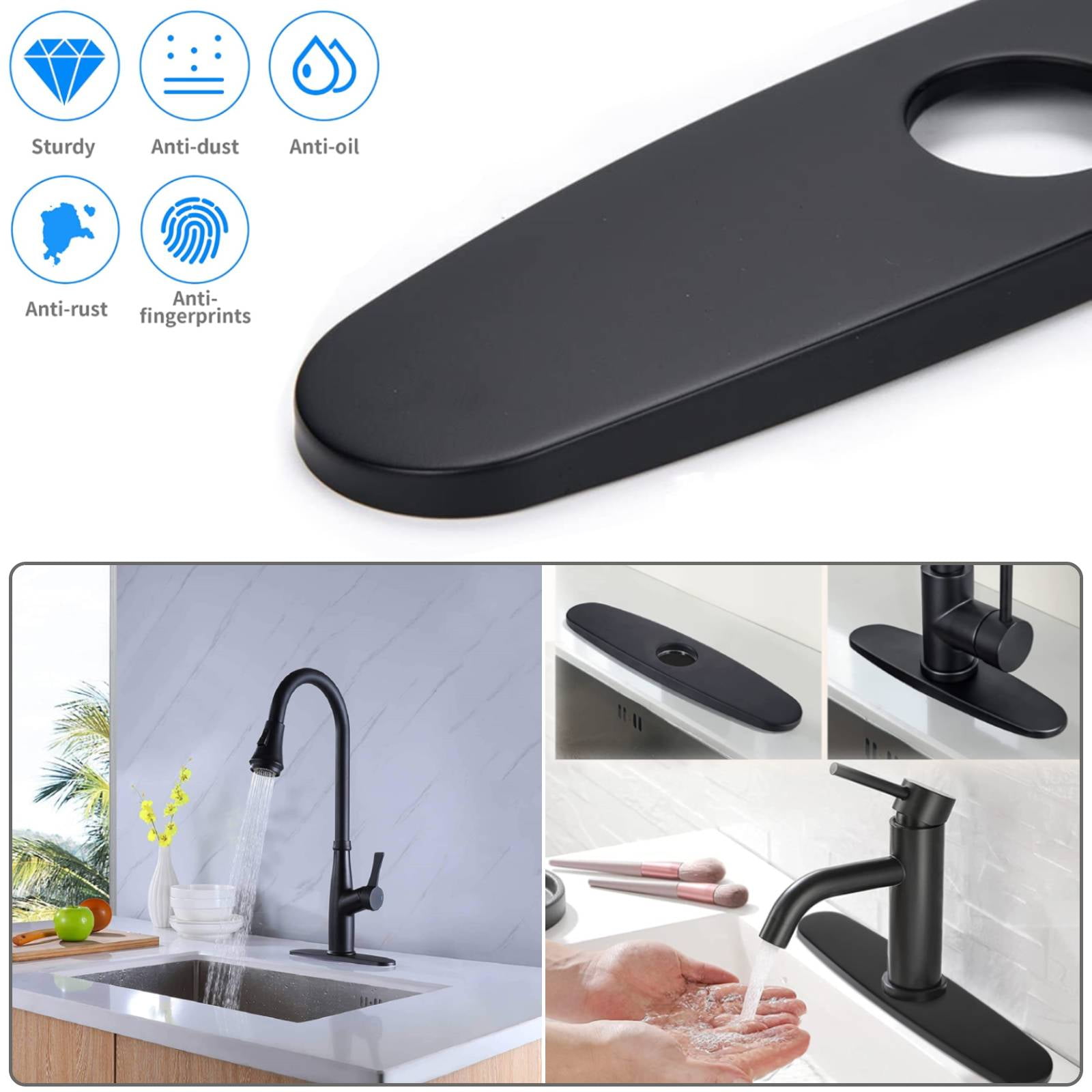 10" Faucet Hole Cover Deck Plate, EEEkit Stainless Steel Faucet Cover