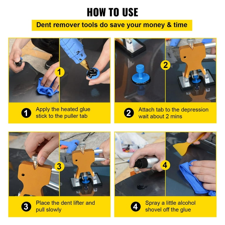 Dent Removal Tool, 53 Pcs Paintless Dent Repair Tools, Golden Lifter Puller Car  Dent Repair Kit