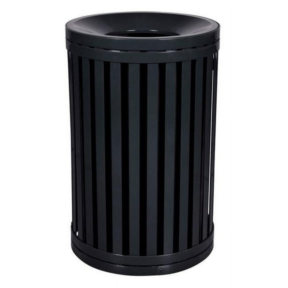 Ex-Cell Kaiser SCTP-40 ND BLK South Hampton 45 Gallon Streetscape Receptacle, Black