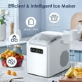 thumbnail image 3 of Electactic Countertop Ice Maker, Self-cleaning Portable Ice Maker, Machine with Handle and Ice Scoop, 2 Sizes of Bullet Ice Cubes, for Home/Kitchen/Office, White, 3 of 7