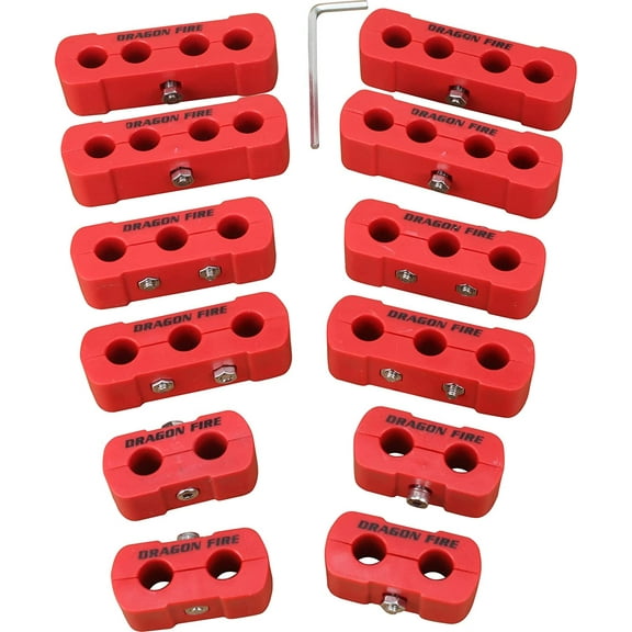 AIP Electronics Dragon Fire Race Series Universal Spark Plug Wire Loom Separator clamp Set Kit Compatible with All Plug Wires from 8.5mm to 10.2mm OEM Fit WS1001