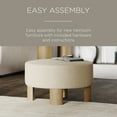 thumbnail image 5 of Open Box Maven Lane Contemporary Upholstered Ottoman w/Natural Wood Finish, 5 of 7