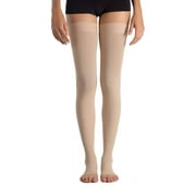 +MD Thigh High Graduated Compression Stockings Open-Toe 23-32mmHg Firm Medical Support Socks for Varicose Veins, Edema, Spider Veins NudeS