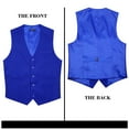 thumbnail image 4 of HISDERN Men's Suit Vest Business Formal Dress Waistcoat Vest with 3 Pockets for Suit or Tuxedo Royal Blue, 4 of 7