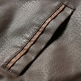 thumbnail image 6 of Maoxin Mens Leather Jacket Men Leather Jacket Multiple Pockets Zipper Loose Coat Solid Color Long Sleeved Hooded Leatherwear Loose Coat Leather Jacket Men Plus Size Brown XL, 6 of 7