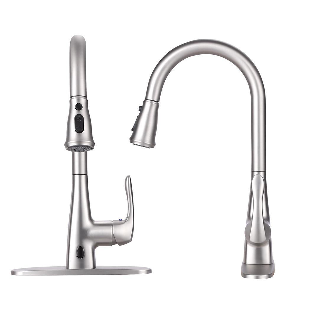 Touchless Kitchen Faucet Pull Down Sprayer Kitchen Faucet Single Handle Sensor Kitchen Sink Faucet With 3 Modes Pull Down Sprayer Zinc Alloy Lead Free Copper Inner Core Sensor Sink Faucet Walmart Com