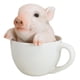 thumbnail image 4 of Ebros Gift Adorable figura de cerdo taza de té rosa de 5.25 pulgadas de alto, diseño coleccionable de animales realistas, estatua decorativa con ojos de cristal, granja campestre, cerdos caprichosos, 4 of 5