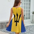 thumbnail image 6 of Barbados National Flag Dress Fashion Beach Long Dresses Female Party Printed Sundress, 6 of 7