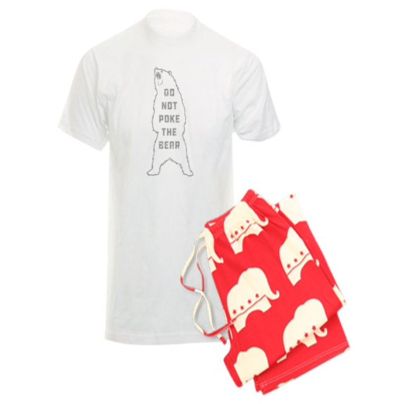 CafePress - Do Not Poke The Bear Pajamas - Men's Light Pajamas