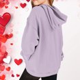 thumbnail image 4 of ABPWLY Clothes for Girls Sweatshirt Top for Kids Valentines Day Hoodies Teens Loose Pocket Hooded Tops Cute Heart Print Long Sleeve Tops Girls Tops(Size:140), 4 of 5