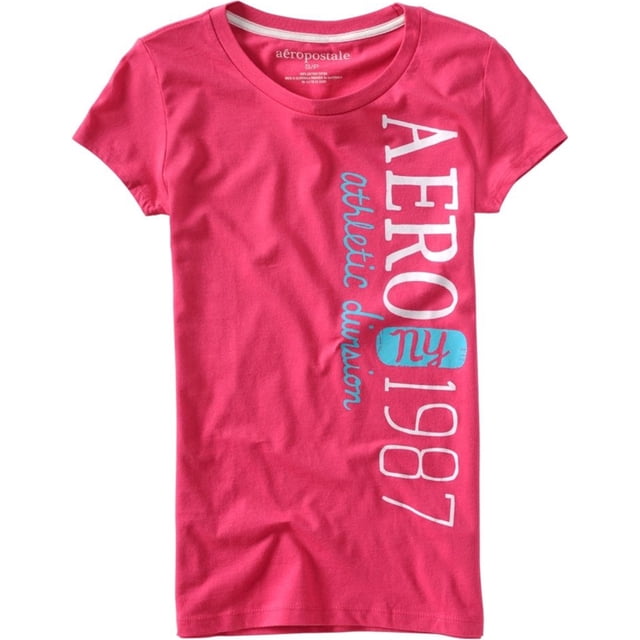 Aeropostale - Camiseta gráfica para mujer Aero Athletic Division #87, rosa, XS