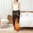 thumbnail image 4 of Wukai Fiery Dragon Of Chaos Women Pajama Pants Comfy Stretch Drawstring Palazzo Wide Leg Lounge Pant Comfy Sleepwear Yoga Pants-X-Large, 4 of 6