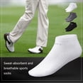 thumbnail image 2 of HEVIRGO 1 Pair PGM Solid Color Ribbed Cuffs Running Socks High Stretchy Breathable Moisture Wicking Men Short Socks for Workout, 2 of 10