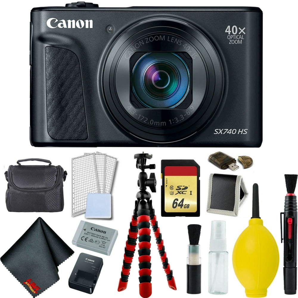Canon PowerShot SX740 HS Digital Camera (Black) Complete Bundle Intl
