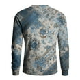 thumbnail image 7 of Wutalume Men's Round Neck Ribbed Knit Pullover, Long Sleeve Retro Texture Print Sweater, Comfortable Stretch Top for Casual and Smart Casual Wear,Earthy Yellow 3XL, 7 of 7