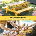 thumbnail image 6 of Sunflower Table Cloths for 6 Foot Rectangle Tables, Yellow Summer Botanical Farmhouse Floral Wooden Patio Waterproof Elastic Fitted Tablecloths, Washable Rectangular Table Cover for Camping, 6 of 8