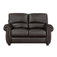 thumbnail image 6 of 63 Inch Loveseat, Dark Brown Top Grain and Faux Leather, Solid Wood, 6 of 7