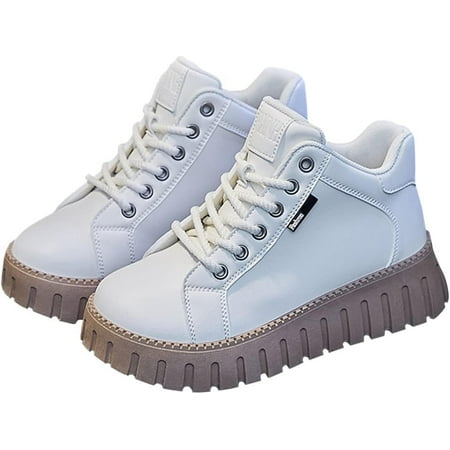 Fashionable retro high top casual leather shoes for women in autumn and winter  versatile and trendy height increasing short boots