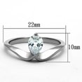 thumbnail image 2 of Luxe Jewelry Designs Women's Stainless Steel Engagement Ring with Pear Shaped CZ Stone - Size 9, 2 of 4