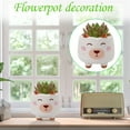 thumbnail image 3 of kjfeif Unique Design Animal Pot Ceramic Succulent Plant Pot , Cactus Potted Planting Bonsai Pots Set , Boho Flower Plant Pots for Indoor and Outdoor Gardening, 3 of 5