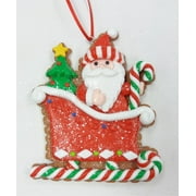 Holiday Time Sleigh With Santa Ornament, 4"