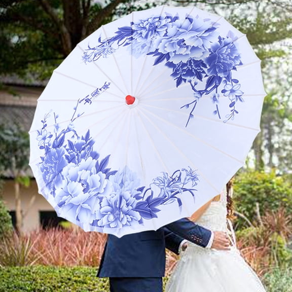 Mgaxyff Women Handmade Oiled Paper Umbrella Windproof Chinese Classical Dance Umbrella Paper Parasol Umbrella, Paper Umbrella