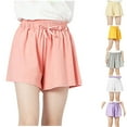 thumbnail image 4 of Odeerbi 8-14 Años Niñas Verano Pantalones Cortos Algodón Workout Athletic Deportes Pantalones Cortos Pierna Ancha Lindo Casual Transpirable Pantalones Cortos, 4 of 4