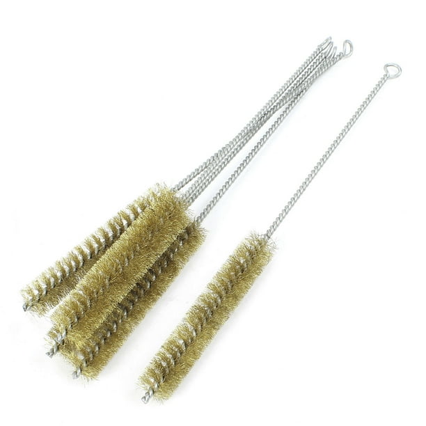 Unique Bargains 5 Pcs 20mm Diameter Rotary Round Brass Wire Pipe Cleaning Brush