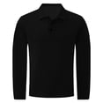 thumbnail image 6 of Breeze Polo Shirts for Men Long Sleeve Belly Collared Textured Shirt | Stretchy quick dry golf casual cool tops, button down wearbreeze mens polo Black 6XL, 6 of 6