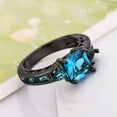 thumbnail image 3 of Blue Cubic Zircon Band Women's 10Kt Black Gold Filled Engagement Ring Sz 7-10, 3 of 3