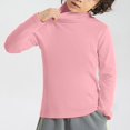 thumbnail image 6 of Long Sleeve Turtleneck Boys Girls Turtleneck Soft Cotton T-Shirts Solid Color Warm Tee Tops Toddler White Tshirt Kids White T Shirt Pink 7-8 Years, 6 of 6