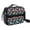 Dinosaur and Floral Black Pattern, variant on Dinosaur and Palm Navy Blue Pattern Bento School Insulated Lunch Bag Box with Shoulder Strap and Bottle Holder, 11" X 9.5" X 3.5"