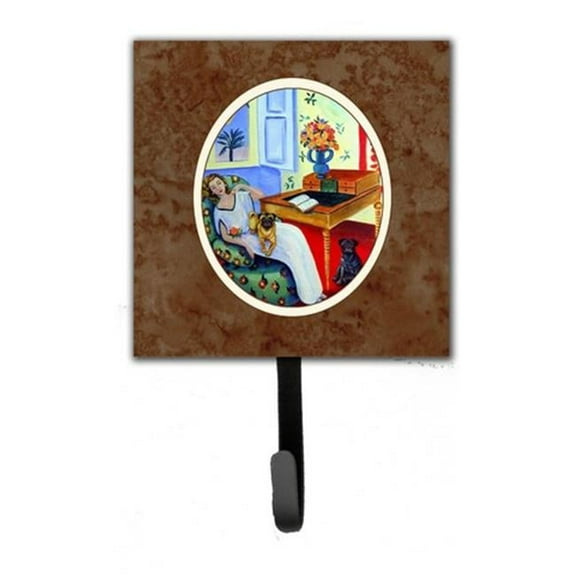 Lady with Her Pug Leash or Key Holder, 6 x 1.25 x 4.25 in.