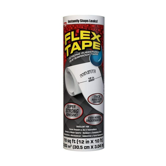 Flex Tape Ruban Étanche Caoutchouté, 12" x 10', Blanc