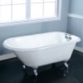 thumbnail image 2 of Aqua Eden VCT3D543019NT1 54-Inch Cast Iron Roll Top Clawfoot Tub with 3-3/8 Inch Wall Drillings, White/Polished Chrome, 2 of 5