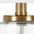 thumbnail image 4 of 14" Clear Glass Cylinder Table Lamp With White Drum Shade, 4 of 9