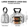 thumbnail image 5 of Doodle Sports Icons Pattern Drawstring Lunch Bag Women - Drawstring Lunch Bag Insulated for Work Office - Stain-Resistant Large Lunchbags for Women with Multi-Pockets, 5 of 6
