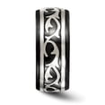 thumbnail image 3 of Two-Tone Titanium Silver Ring Band Wedding Silver Tone, 3 of 7
