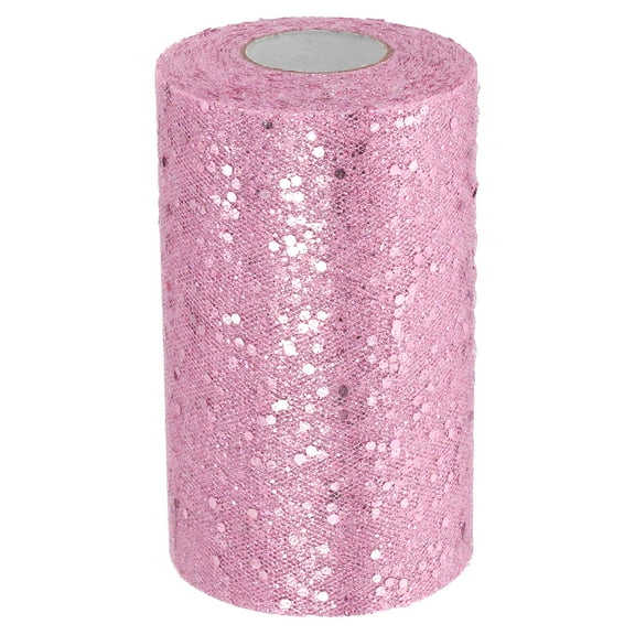 Uxcell 6 Inch by 50 Yards Tulle Fabric Rolls for DIY Tutu Skirts Crafts Wedding Party, Pink