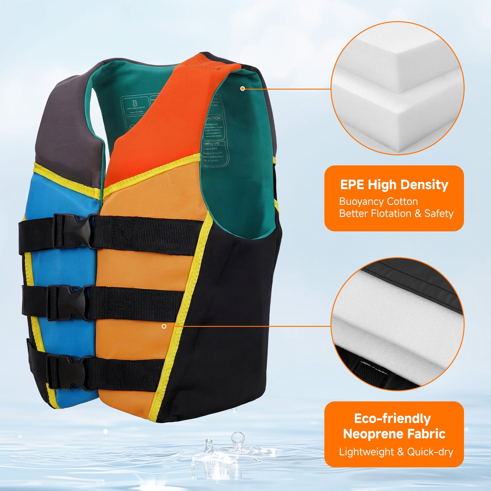 Kids Swim Vest Life Jacket Youth,Adjustable Flotation Buoyancy Swimsuit Trainer Vests,Swimming Aid Jacket for Boys Girls,Kayaking Fishing Sailing,Fit for 50-125 lbs